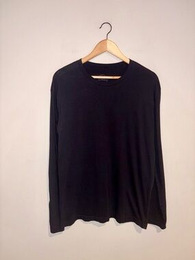 True Classic Black Long-Sleeve Crew Neck Shirt Sz L